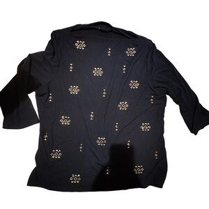 Ruby Rd. Black Top with Gold Patterns